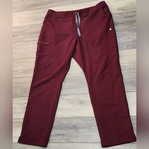 Figs Woma'ns Maroon Straigh Leg Scrub Pants Size XLarge